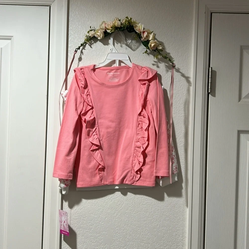Tommy Bahama Pink and White Floral Kids Sweatshirt 2 Pack